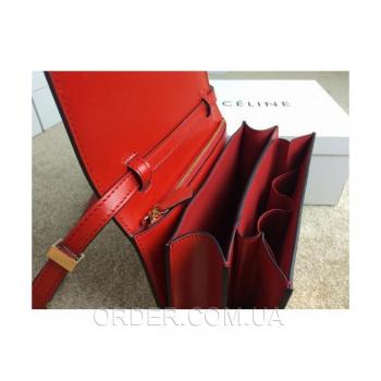 Женская сумка Celine Classic Box Shoulder bag red (7308) реплика