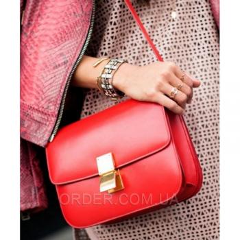 Женская сумка Celine Classic Box Shoulder bag red (7308) реплика