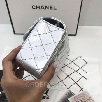 Женская сумка Chanel Mini Flap Silver (8139) реплика