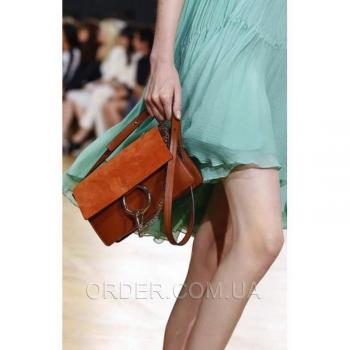 Женская сумка Chloe faye cross-body bag brown (2075) реплика