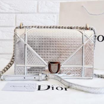Женская сумка Dior Diorama Metallic Silver (2299) реплика