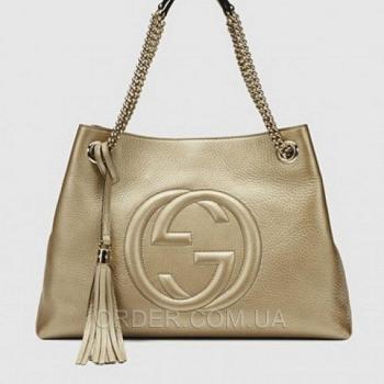 Женская сумка Gucci Soho Tote Gold Bag (3470) реплика