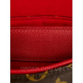 Женская сумка Louis Vuitton Monogram Canvas Pallas Chain Red (4065) реплика