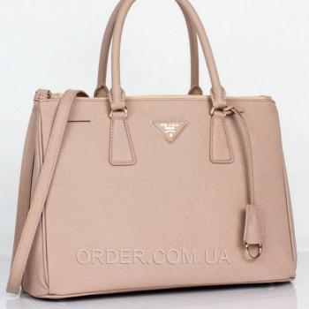 Женская сумка Prada saffiano lux tote bag biege (6901) реплика