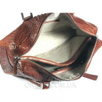 Женская сумка из кожи крокодила River (BMT 706 Cognac)
