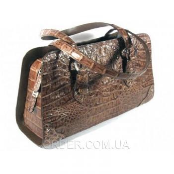 Женская сумка из кожи крокодила River (BCM 357 Nicotine)