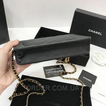 Женская сумка Chanel WOC Chevron Caviar (9773) реплика