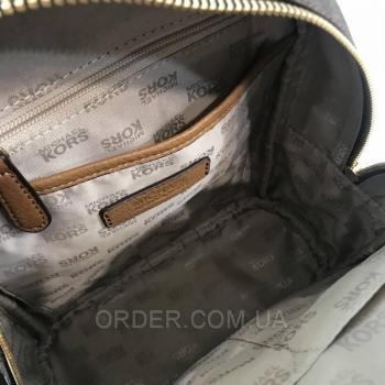 Женский рюкзак Michael Kors Rhea Signature Backpack Acorn (5761) реплика
