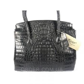 Женская сумка из кожи крокодила River (BCM 185 black)