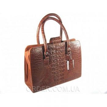 Женская сумка из кожи крокодила River (BMT 212 Cognac)