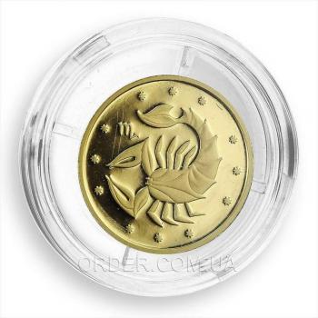 Золотая монета знака зодиака Скорпион
