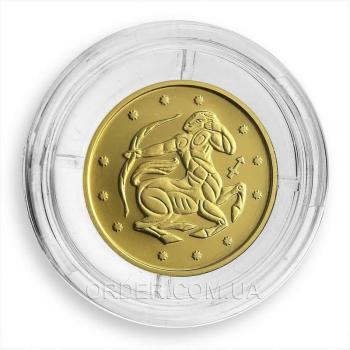 Золотая монета знака зодиака Стрелец