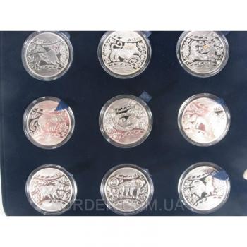 Cувенирный набор серебряных монет Восточный календарь
