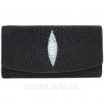 Женский кошелек из кожи ската (ST 52 Black)
