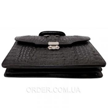 Мужской портфель из кожи крокодила (DCM 1527 S Black)