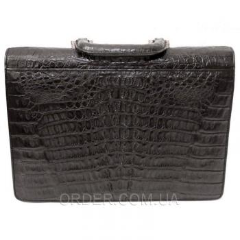 Мужской портфель из кожи крокодила (DCM 1527 S Black)