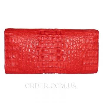 Женская сумка-клатч из кожи крокодила (FCM 215 Fire red)