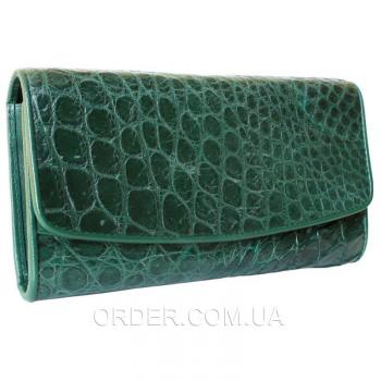 Женский кошелек из кожи крокодила (PCM 03 B Emerald Green)