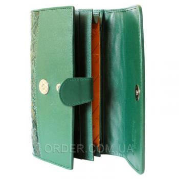 Женский кошелек из кожи крокодила (PCM 03 B Emerald Green)