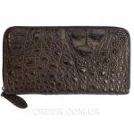 Купюрник на молнии из натуральной кожи крокодила (ZAM 11 EX TH Brown)