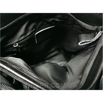 Черный кожаный мессенджер Tiding Bag (A25-8871A)