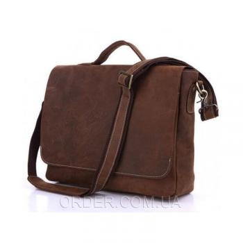 Коричневая кожаная мужская сумка Tiding Bag (7108R-1)
