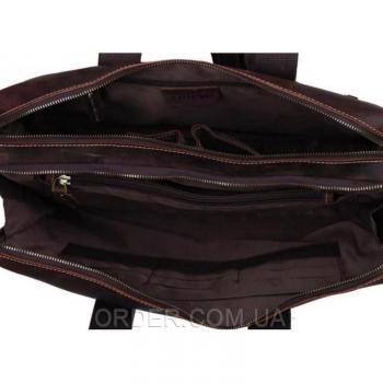 Коричневая кожаная мужская сумка Tiding Bag (7167R)